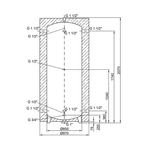 Теплоаккумулятор Thermo Alliance TA-ТАМ-00 1000 с изоляцией 60 мм - PRORAB image-1