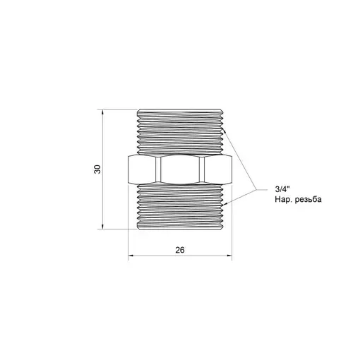 Ниппель SD Plus 3/4" НР SD4072020 - PRORAB image-3