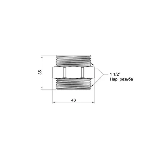 Ниппель SD Plus 1 1/2" НР SD4074040 - PRORAB image-3