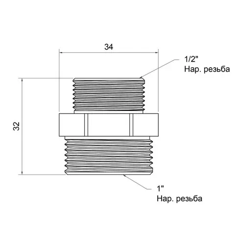 Ниппель SD Plus 1"х1/2" НР SD4082515 - PRORAB image-3