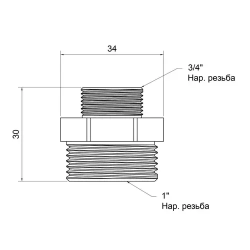 Ниппель SD Plus 1"х3/4" НР SD4082520 - PRORAB image-2