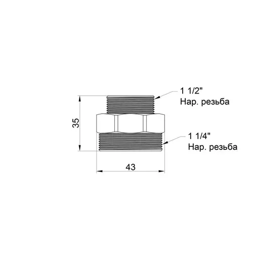 Ниппель SD Plus 1 1/2"х1 1/4" НР SD4084032 - PRORAB image-3