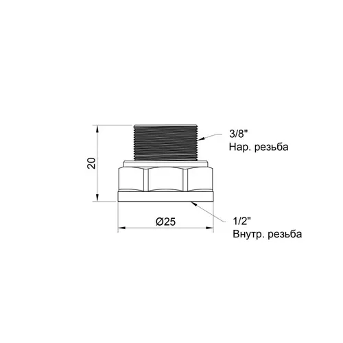 Переход SD Plus 1/2"х3/8" ВН SD409159 - PRORAB image-1