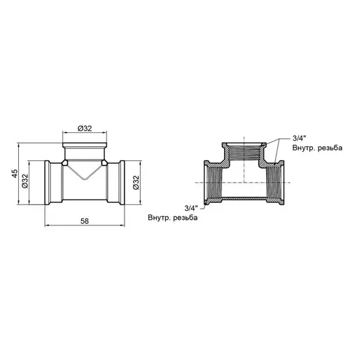 Тройник SD Plus 3/4" ВР SD41120 - PRORAB image-3