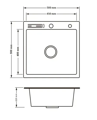 Кухонная мойка Lidz LH5050T 3.0/1.0 мм Brush (LIDZLH5050TBRU3010) cо встроенным держателем для ножей - PRORAB image-1