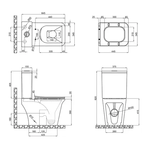 Бачок для унитаза Qtap Kalao QT08221213AW1 - PRORAB image-1
