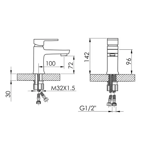 Смеситель для раковины Lidz Wawel 001 (k35) LDWAW001CRM45387 Chrome - PRORAB image-1