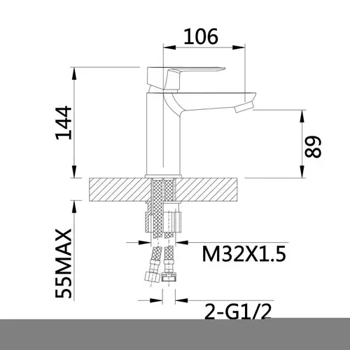 Смеситель для раковины Lidz Latwa 001 (k35) LDLAT001CRM45412 Chrome - PRORAB image-1