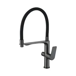 Смеситель для кухни Qtap Vlasta New с гибким изливом с подключением для питьевой воды QTVLA364GMB45649 Gunmetal Black PVD - PRORAB image-15