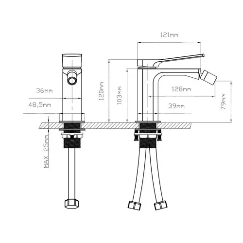 Смеситель для биде Qtap Slavonice QTSLA255CRM45921 Chrome - PRORAB image-1