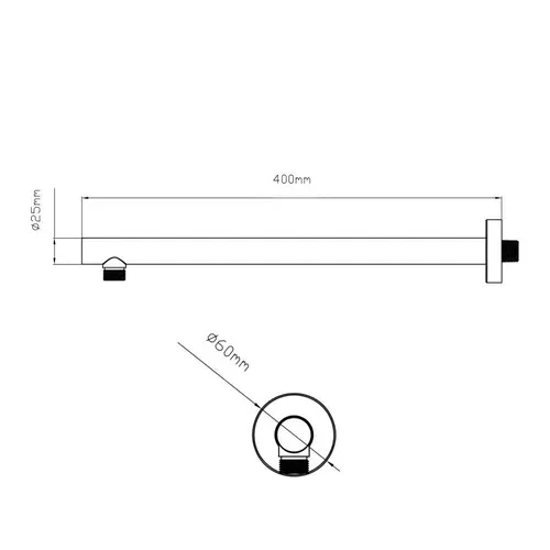 Кронштейн для верхнего душа Qtap Trubice 400 мм округлый QTTRU120BLM45927 Black Matt - PRORAB image-1