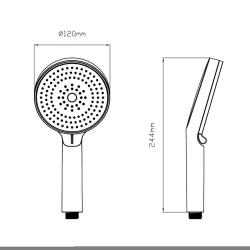 Лейка для ручного душа Qtap Rucni D 130 мм округлая QTRUC125BLM45951 Black Matt - PRORAB image-1
