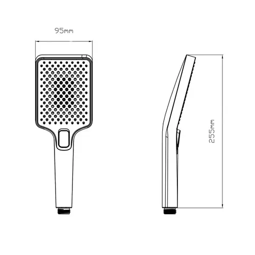 Лейка для ручного душа Qtap Rucni 140x95 мм прямоугольная QTRUC125BLM45959 Black Matt - PRORAB image-1