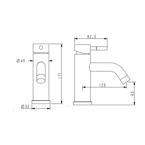 Смеситель для раковины Lidz Aria 0011F (k35) LDARI0011FBLA46092 Black - PRORAB image-1