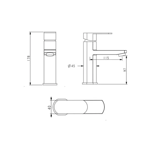 Смеситель для раковины Lidz Luna 001F (k35) LDLUN001FNKS46094 Nickel - PRORAB image-1