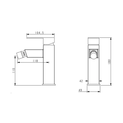 Смеситель для биде Lidz Kubis 001AF (k35) LDKUB001AFNKS46097 Nickel - PRORAB image-1