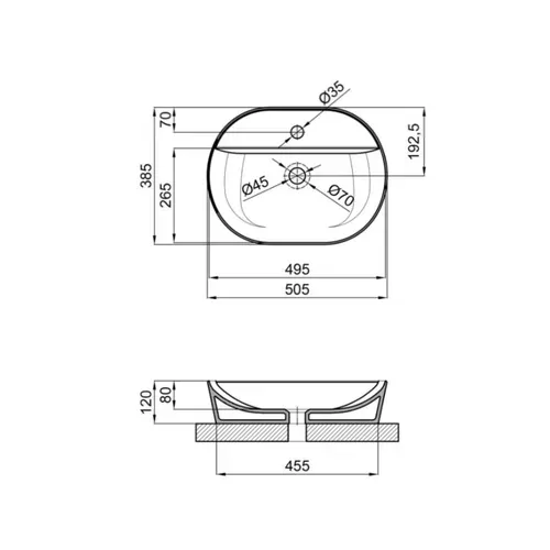 Раковина-чаша Qtap Scorpio 505х385х120 Matt black QT142202MBMBN - PRORAB image-1