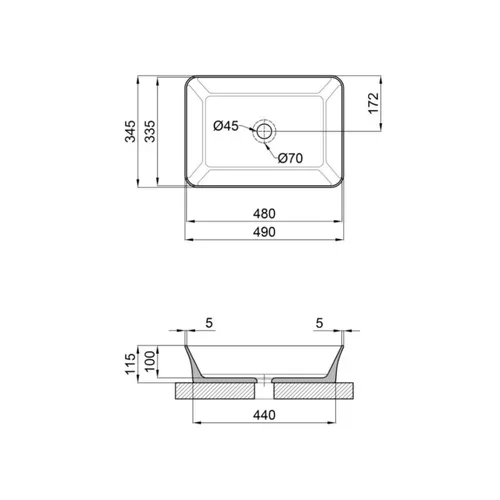 Раковина-чаша Qtap Virgo 490х350х110 White QT18112261WN - PRORAB image-1