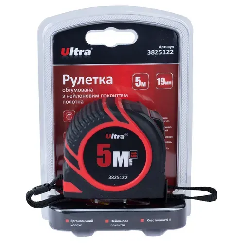 Рулетка обрезиненная с нейлоновым покрытием полотна 5м×19мм ULTRA (3825122) - PRORAB image-5