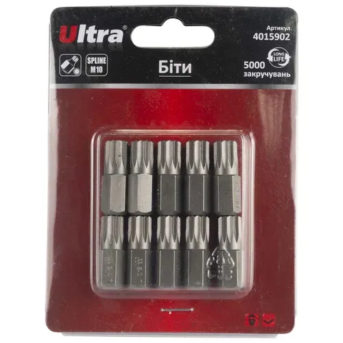 Биты Spline M10×30мм 10мм 10шт S2 (блистер) ULTRA (4015902) - PRORAB