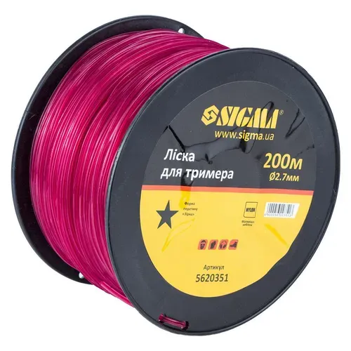 Ліска для тримера зірка Ø2.7мм 200м котушка SIGMA (5620351) - PRORAB image-1