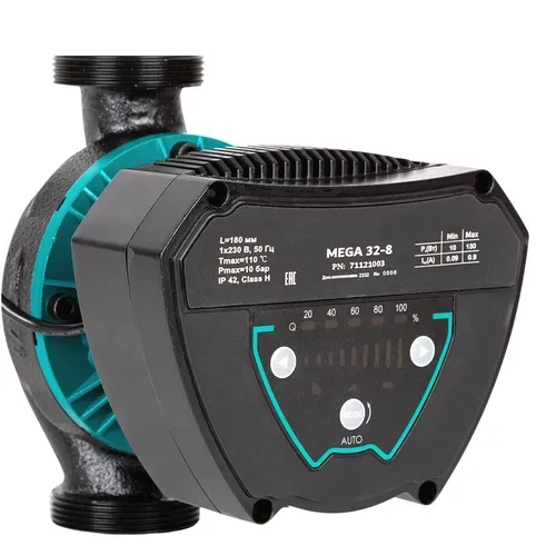 Насос циркуляційний енергозберігаючий 8-130Вт Hmax 8м Qmax 108л/хв Ø1½" 180мм + гайки Ø1" AQUATICA GPA25-8/180 IV (774075) - PRORAB