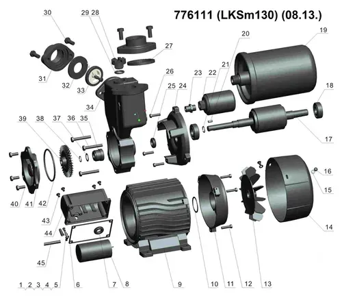 Станция 0.125кВт Hmax 30м Qmax 30л/мин (вихревой насос) 1л LEO LKSm130 (776111) - PRORAB image-3