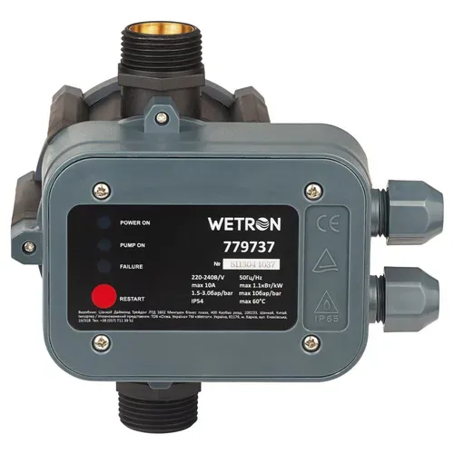 Контроллер давления электронный 1.1кВт Ø1" WETRON DSK-1.1 (779737) - PRORAB image-6