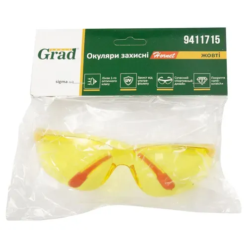 Очки защитные GRAD Hornet anti-scratch желтые 9411715 - PRORAB image-6