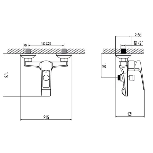 Смеситель BOLSENA Ø35 для ванны литой CORSO CB-1C137C (9614200) - PRORAB image-2