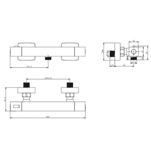Змішувач PANARO Ø25 термостатичний для душу CORSO ED-2D185C (9659300) - PRORAB image-4