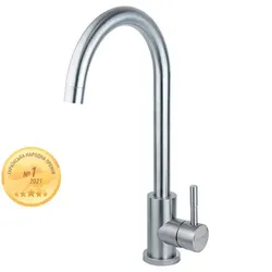 Смеситель KT Ø35 для кухни гусак ухо на гайке SS AQUATICA KT-4B170P (9722101) - PRORAB image-3