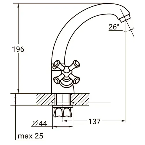 Смеситель AQUATICA PL4B355C кухня 9777100 - PRORAB image-1