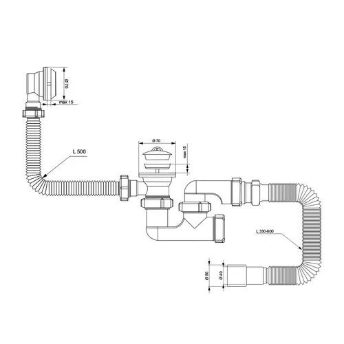 Siphon Tau Bath с заглушкой. - PRORAB image-1