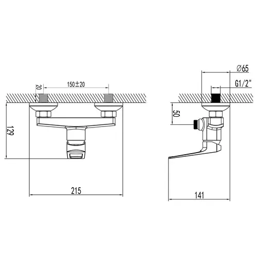 Смеситель BOLSENA Ø35 для душа CORSO 9614300 (CB-1D137C) - PRORAB image-3