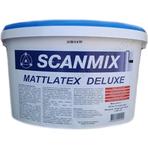 Краска SCANMIX Mattlatex Deluxe 1,4 кг ведро - PRORAB