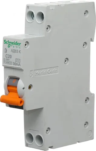 Дифференциальный автомат SCHNEIDER ELECTRIC АД 63 К 1+N 20A 30м AC 12523 - PRORAB