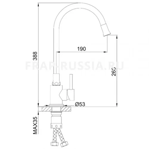 Смеситель FRAP F40994-6 черный - PRORAB image-1