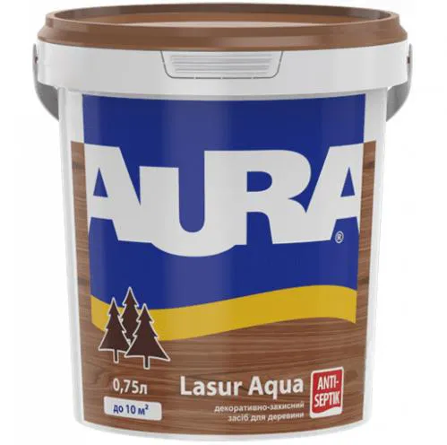 Деревозащитное средство AURA Lasur Aqua акриловое 0,75л бесцветное. - PRORAB