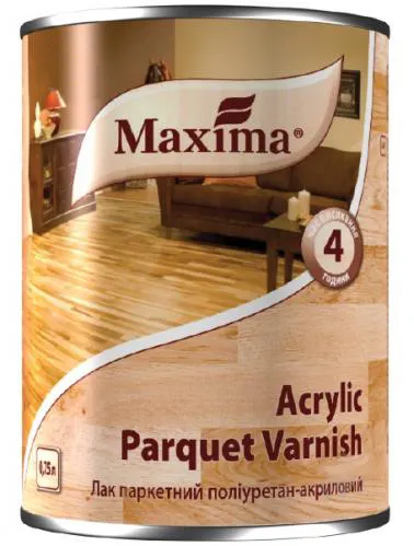 Лак MAXIMA паркетный Acrylic parquet varnish полиуретан-акриловый 0,75л глянец - PRORAB