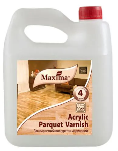 Лак MAXIMA паркетный Acrylic parquet varnish полиуретан-акриловый 2,5л шелковисто-матовый - PRORAB