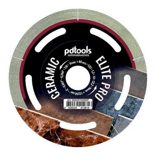Диск алмазный PDtools CERAMICS ELITE PRO 125 1.2 10 22.2 - PRORAB