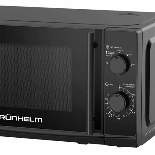 Микроволновая печь GRUNHELM 20MX730-B (черная) 20л, 800 Вт, механическая - PRORAB image-1