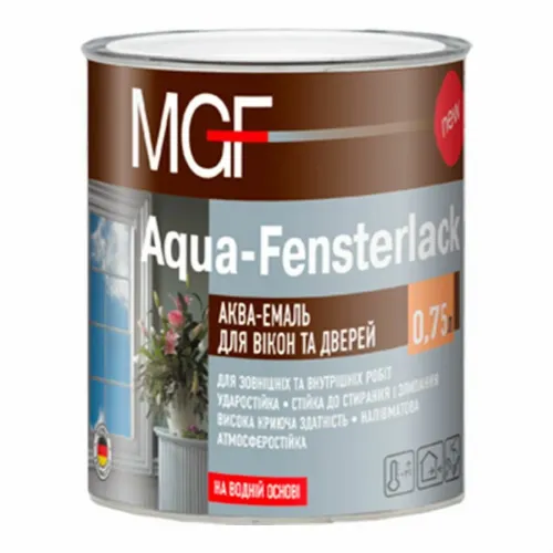 Эмаль акриловая MGF Aqua-Fensterlack для окон и дверей 0,75л - PRORAB