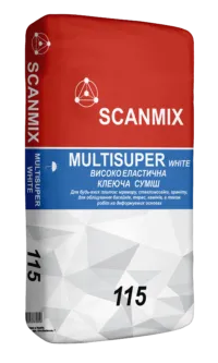 Клей для плитки SCANMIX MULTISUPER 115 25кг белый - PRORAB