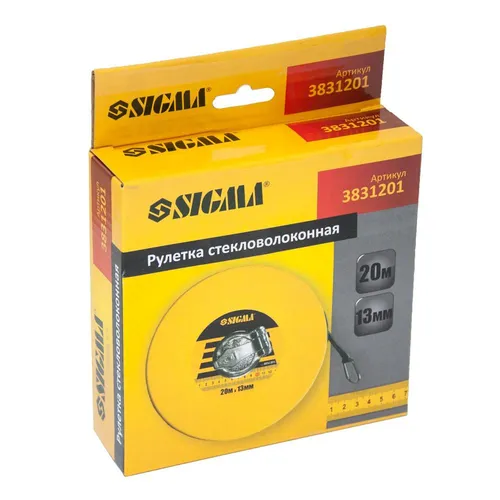 Рулетка геодизическая Sigma 20м стекловолокно 3831201 - PRORAB image-2