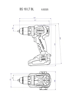 Шуруповерт аккумуляторный METABO BS 18 LT BL 602325840 - PRORAB image-2