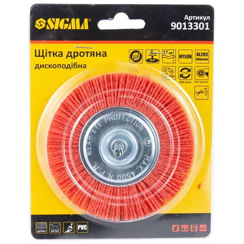 Щетка дисковая SIGMA Ø100мм Ø6мм (нейлоновая) 9013301 - PRORAB image-1