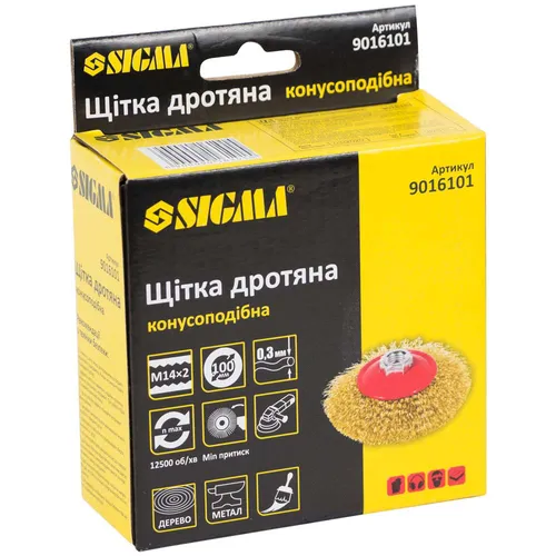 Щетка торцевая SIGMA проволочная 100мм М14*2 9016101 - PRORAB image-1