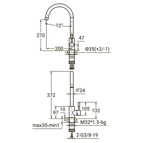 Смеситель SS AQUATICA КТ-4В170Р кухня 9722101 - PRORAB image-2